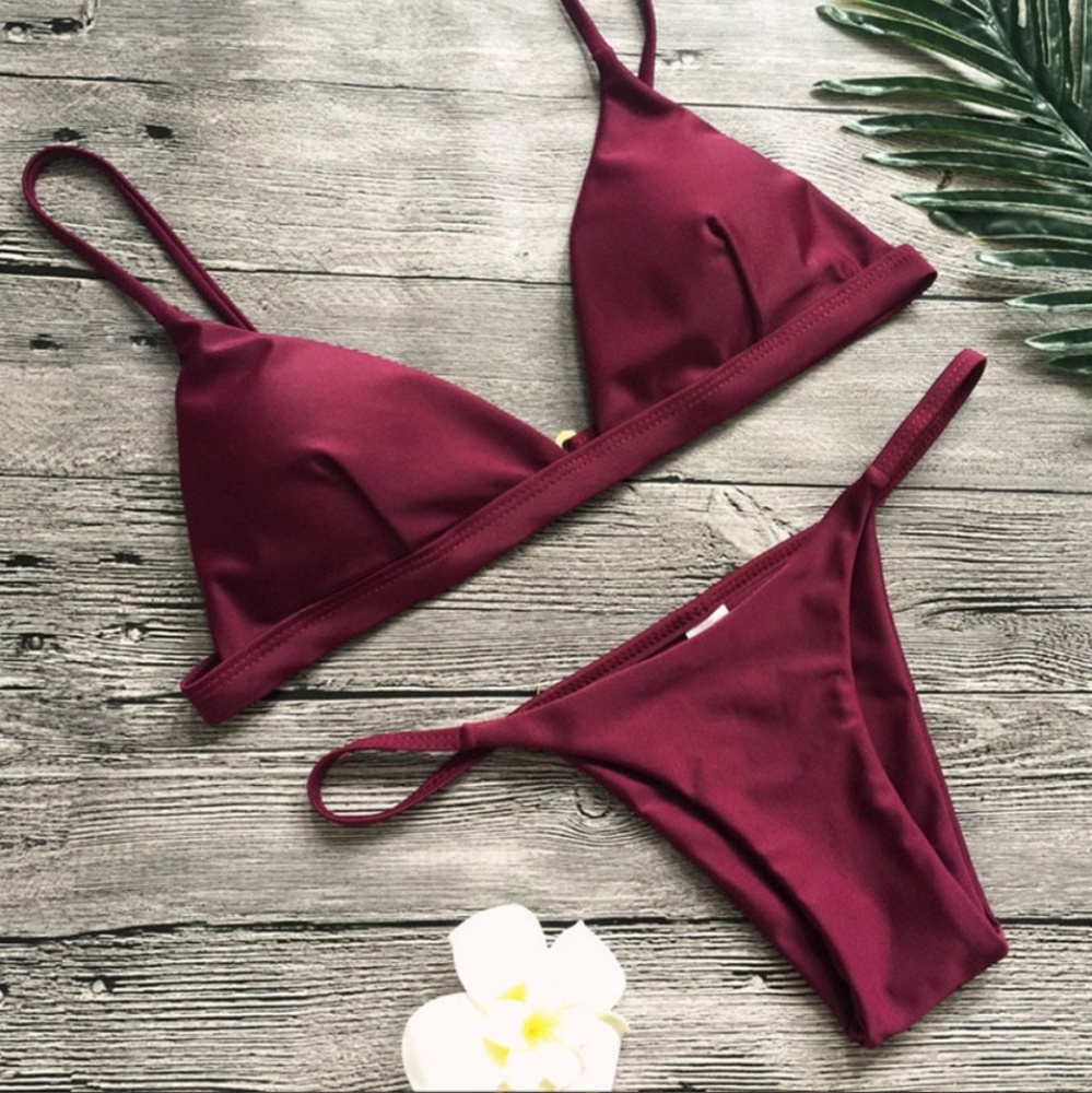 **3/$25** Burgundy Bikini Top - Picture 4 of 5